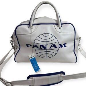 Vintage PAN AM Orion Duffle Bag White Travel Hand Bag Carry On Retro‎ With Tags